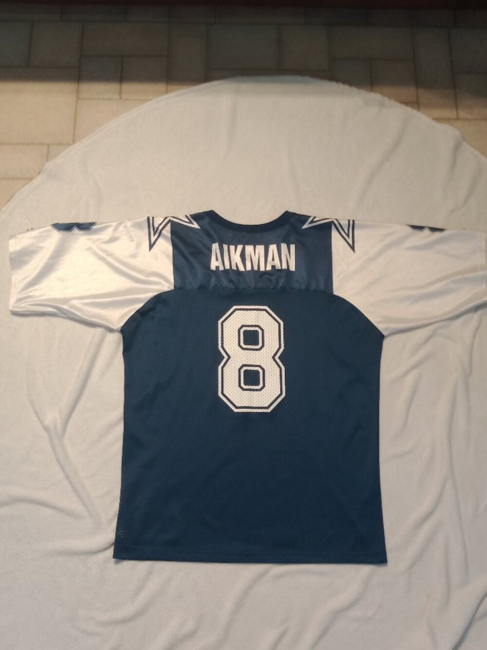 1990s Dallas Cowboys Troy Aikman Champion NFL Jersey size 48